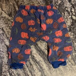 Peek Navy Jogger Pants with Orange Pumpkin Accents